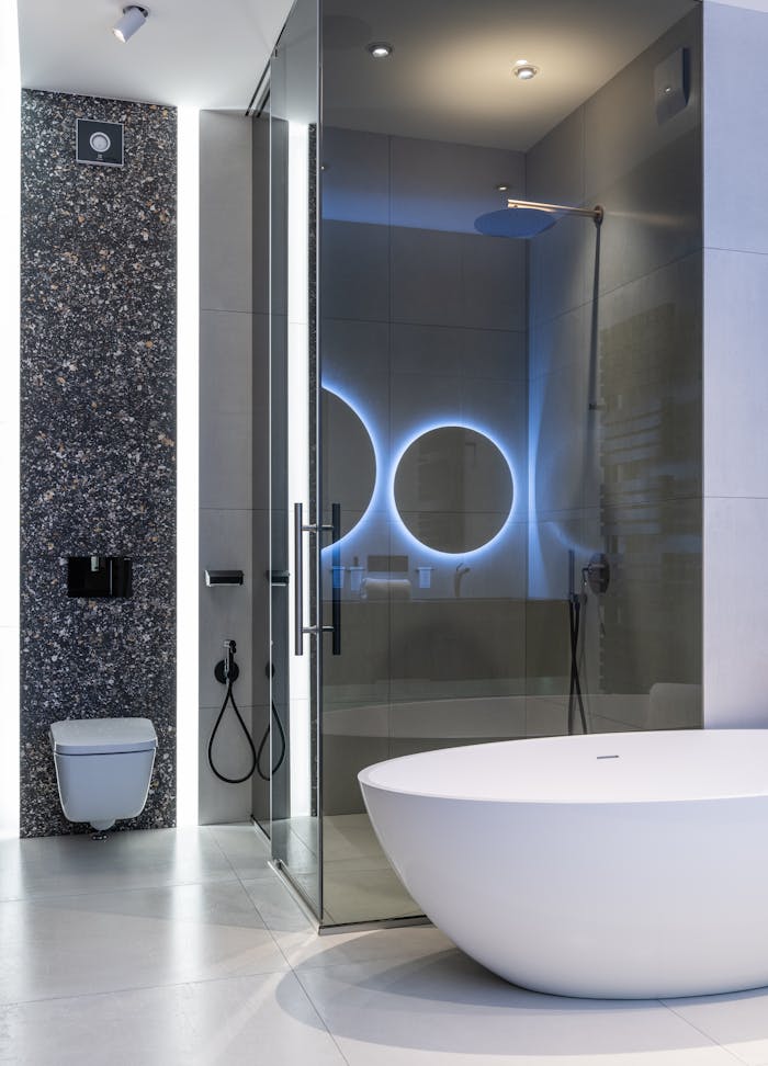 Modern clean restroom interior